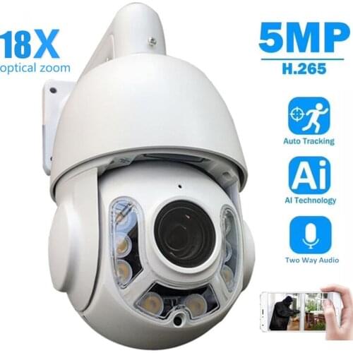 HD 1080P Auto Tracking AI Speed Dome PTZ IP Camera 2MP 5MP Two Way Audio Automatic Cruise Home Security Surveillance CCTV Camera