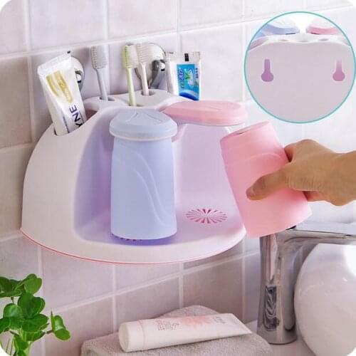 Creative Magnet Wall Toothbrush Holder Lovers Toothbrush Cup Set Toothpaste Storage Box
