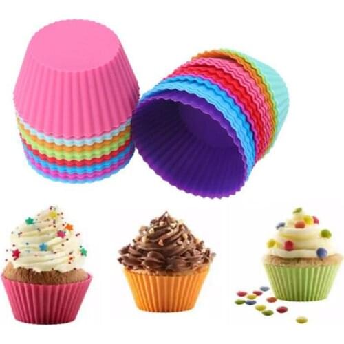 Round shape Silicone Muffin Cupcake Mould Case Bakeware Maker Mold Tray Baking Cup Liner Baking Molds LX8713