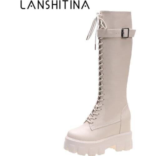 Женские высокие ботинки LANSHITINA China At AliExpress