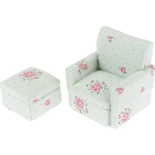1set Miniature Furniture Fabric Model Sofa Kids Pretend Play Toy Mini Dollhouse Furniture Sofa Set Miniature Living Room