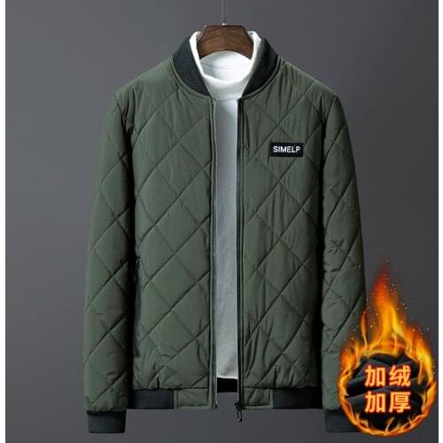 Mens Autumn Winter Casual Jacket Fashion Solid Color Street Baseball Collar Plus Velvet Sports Mens Jacket Chaquetas Hombres