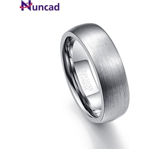 Nuncad 7mm Width Tungsten Carbide Ring Mens Ring High Polished Wedding Band Tungsten Steel Ring Jewelry for Men Comfort Fit