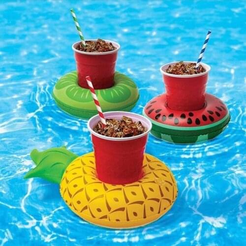 Inflatable Cup Holder Pineapple Drink Holder Swimming Pool Float Bathing Pool Toy Party Bar Coasters Summer Outdoor Water Sport