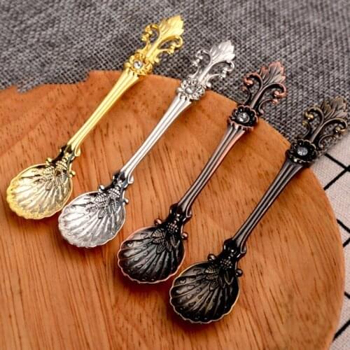Stainless Steel Flower Spoon Measuring spoon Kitchen tool flower petal coffee stirring golden spoon tableware dessert tea spoon