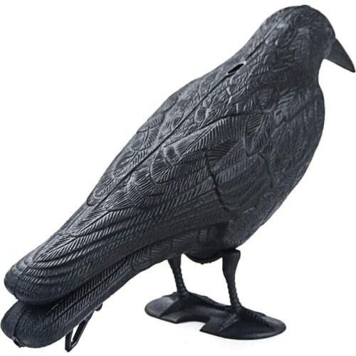 Hunting Decoys Black Plastic Crow Garden Bird Pest Fake Bird Hunting Realistic Outdoors Scarecrow Hunting Accessories Convenient