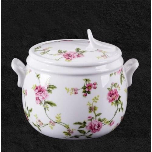 Factory direct batch ceramic water stewed birds nest with cover ears can be customized white bone china porcelain ear soup