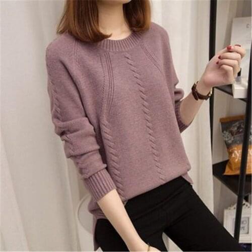 Pullover womens sweaters autumn winter O-neck long-sleeved short paragraph bottoming shirt womens version of the loose