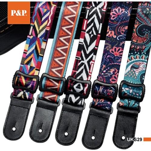 P & P musical instrument strap thermal transfer ukulele strap printed ukulele strap colorful small guitar strap