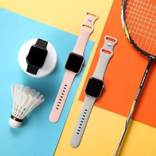 Silicone Strap for Apple Watch Band 44mm 40mm 38mm 42 mm Rubber Belt Smartwatch Bracelet IWatch Serie Se 6 5 4 Soft Sports Strap