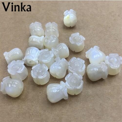 50pcs/lot Atural White Butterfly Shell MOP Rose Shape Lovely High Quality Shell