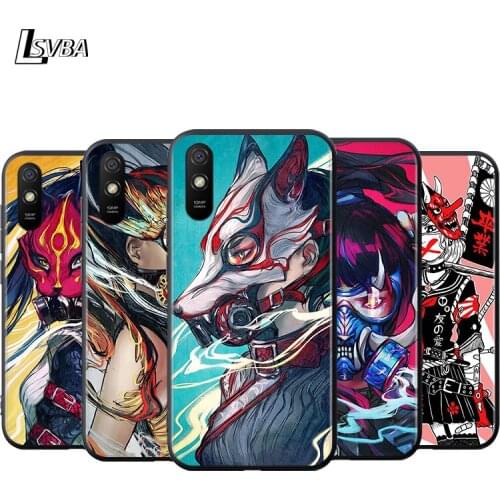 Anime girl samurai Silicone Cover For Xiaomi Redmi K40 K30i K30T K30S K30 K20 10X Ultra Pro Black Soft Phone Case Shell