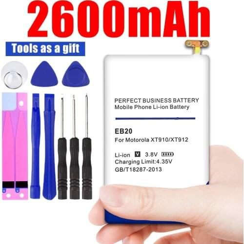 2600mAh EB20 Replacement Battery for Motorola Droid RAZR SNN5899 SNN5899A SNN5899B XT910 XT912 T5 Atrix HD MB886