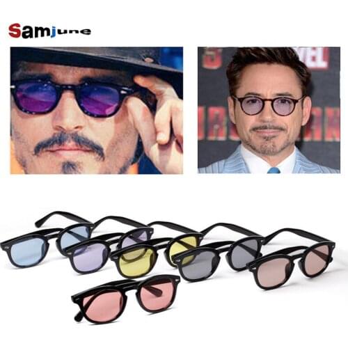 Samjune Sunglass Men Shades Brand Designer Sun Glasses Women Johnny Depp Rivet Eyewear Candy Color Sunglasses Female UV400