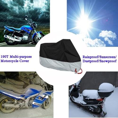 Sunscreen Motorcycle Cover Waterprof Outdoor Shelter Cloth Rainproof Scooter Anti-dust Elastic Covers with Anti-theft Lock Hole