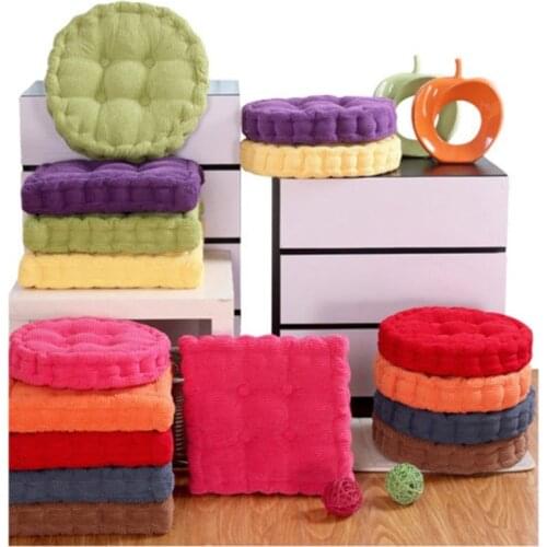 36*38cm Round Shape Plaid Chair Pad Cushion Thicker Soft Washable Cotton Seat Cushion Colorful Home Decor Floor Mat