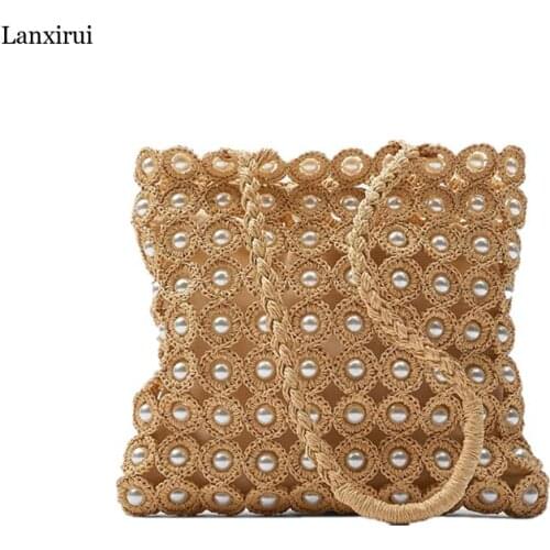 Pearl Bag Handmade Abs Beaded Fashion Banquet Party Shoulder Women Bag Female Wedding Bags Luxury Womens Coin Purse Handbag