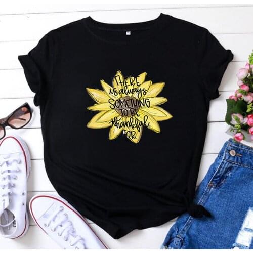 SunFlowers T Shirt Women Tops Fashion Summer Short Sleeve O-neck Cotton Tshirt Women Loose Camiseta Mujer Casual Tee Shirt Femme