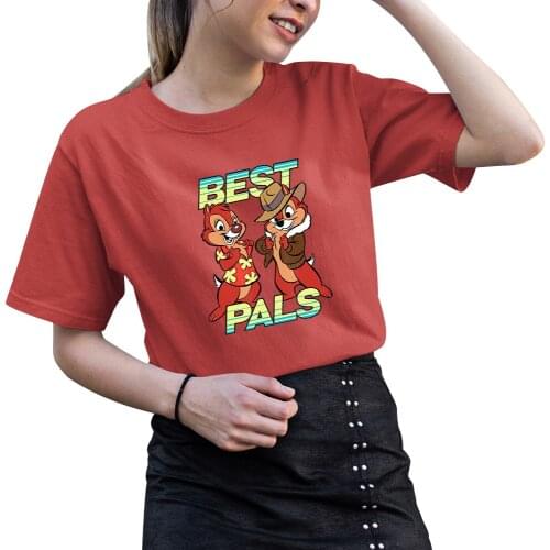 Disney Chip 'n' Dale Cartoon Printing Women T-shirts Outdoor Fashion Summer New Products Four Seasons Comfortable T Shirt Female