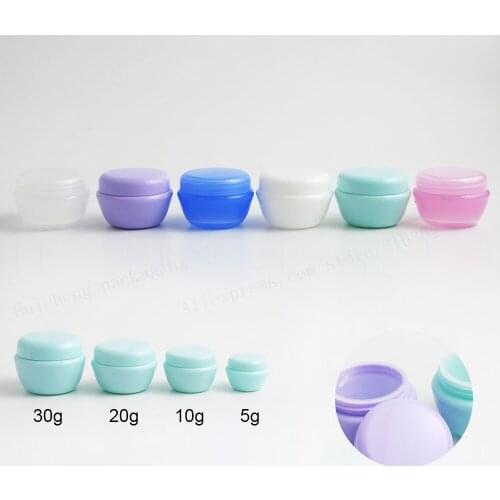 1000 X 5g 10g 20g 30g Travel Mini Plastic Cream Pot Jar 1oz Cream Cosmetic Container Clear White Blue Pink Green Purple