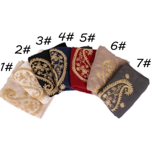 120pcs/lot new fashion embroider Paisley muslim hijab flower scarf shawl pashmina/floral scarves