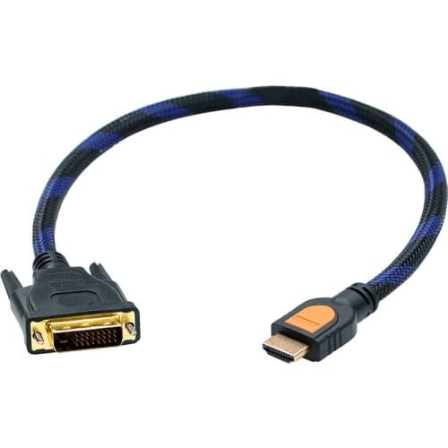 45CM 19PIN A Type HDMI-compatible Male to DVI Male Short Cable for LCD HDTV PC Computer Projector Moniter