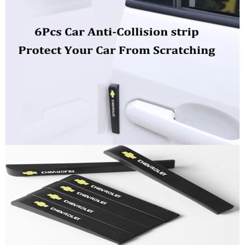 6Pcs Car Anti Collision Bumper Strip Sticker Auto Body Protection Decal Exterior For Chevrolet Equinox Silverado Trailblazer