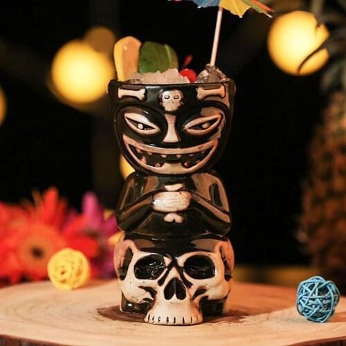 600 ml Baby Skull Hawaii Tiki Mugs Cocktail Cup Beer Beverage Mug Wine Mug Ceramic Easter Islander Bar Tools