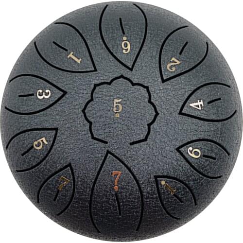 6in Metal Tongue Drum Mini 11-Tone Hand Pan Drums with Drumsticks Percussion Musical Instruments