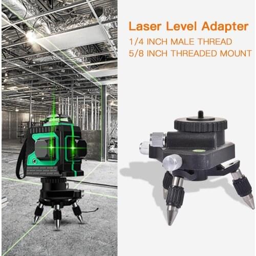 Laser Level Adapter Metal 360-Degree Rotating Base for Laser Level Tripod Connector 1/4'' Threaded Mount Horizontal Tools