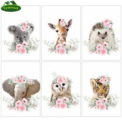 DIY 5D Diamond Painting Baby Safari Animals Koala Girrafi Owl Tiger Animal Embroidery Home Decor Diamond Mosaic Art Tiger Gifts