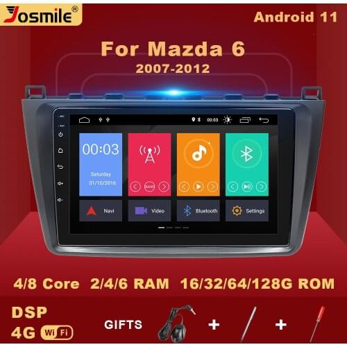 6GB 128G 2 din Android 11 Car Radio For Mazda 6 2007 2008-2012 Multimedia Player Stereo Navigation GPS Video Carplay RDS WifiDSP