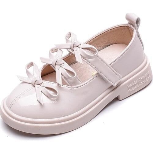 Girls White Mirror Face Leather Shoes Cute Little Lori Japanese Sweet Princess Bow Fashion School Dress Shoes Black 4-9-12 Y