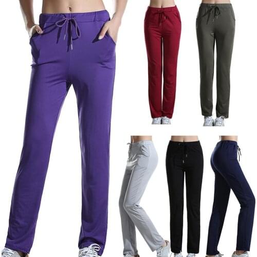 Women Casual Sport Pants Solid Running Jogger Pants Female Solid Tracksuit Elastic Waist Ladies Sweatpants Baggy Trousers