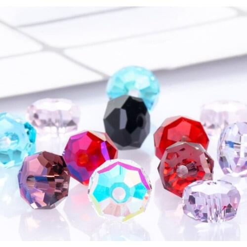 Round Shape Hole Beads Rhinestones Jewelry Making Accessories Glass Strass Rhinestones Bracelets Necklace Decoration Beads