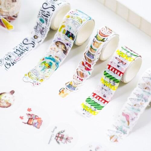 10 pcs/lot DIY Japanese Paper Decorative Adhesive Tape Cartoon Animals water color Washi Tape/Masking Tape Stickers
