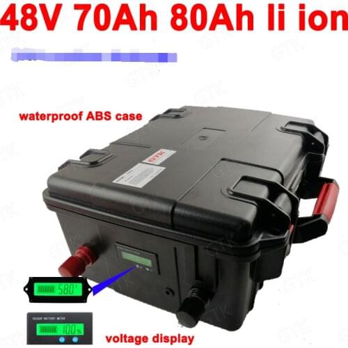 GTK 48V 80AH 70Ah Lithium Li-ion battery 300A high drian for 12000w tricycle fishing boat Forklift Van vehicle + 10A Charger