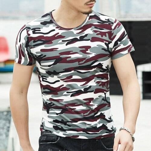Camouflage Sports T-Shirt Short Sleeve Tees 2018 New Fitness Tight Quick Dry T Shirts Camo Tops Running Sportswear