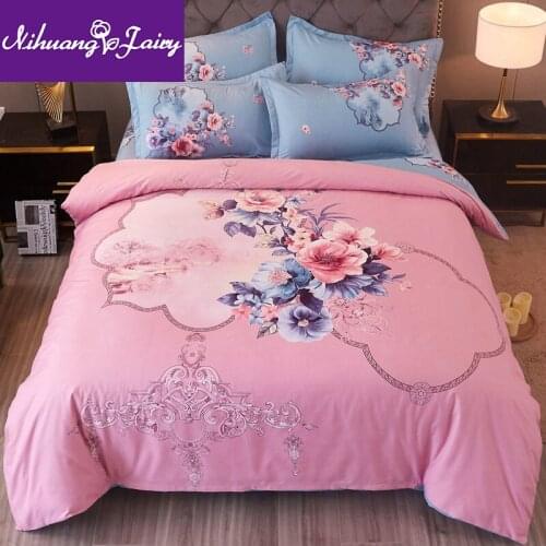 New thick 100% brushed four-piece bedding bed linen quilt cover pillowcase skin-friendly cotton twill dormitory wedding