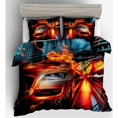 3D Racing car printing bedding set for kids boy room duvet cover set Pillowcases comforter bedding set twin bedclothes bed linen
