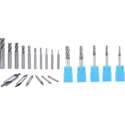 5Pcs Tungsten Carbide End Mill 4-Flute Milling CNC Rotary Burrs Set With 16PCS Bits Straight 4 Flute Mill Bit Set