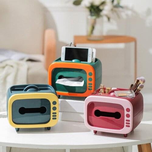 Storage Box Organizer for Tissue Box Paper Holder Dispenser Storage Phone Holder Home Napkin Organizer Ornament Craft