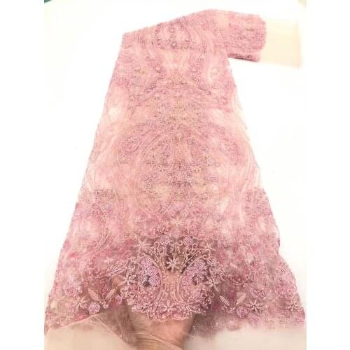 Beautiful Handmade Tube Embroidery Fabric French Tulle African Lace Nigerian Lace Garment Fabric Dress Wedding D4523