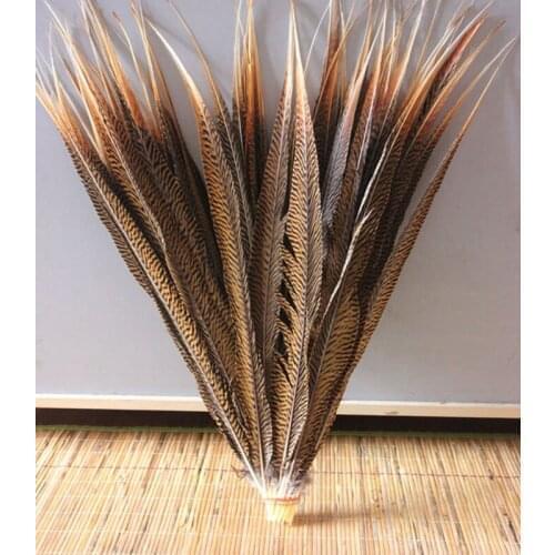 Beautiful 50pcs 26-28 inches/65-70 cm Natural Golden Pheasant Tail Feathers For Wedding Christmas Home Craft New Year decoration