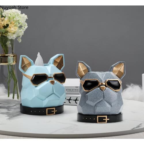 Creative Dog Tissue Box Decoration Living Room Paper Storage Box Bathroom Supplies Toilet Paper Box Home Decoration Accessories