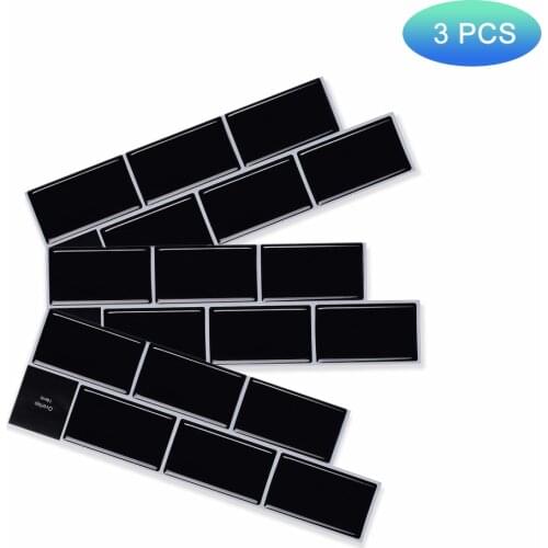 EasyTiles Peel And Stick Wall Tiles Stickers Black Subway 3D Vinyl Wallpaper Anti-Mold Self Adhesive Backsplash - 3 Sheets