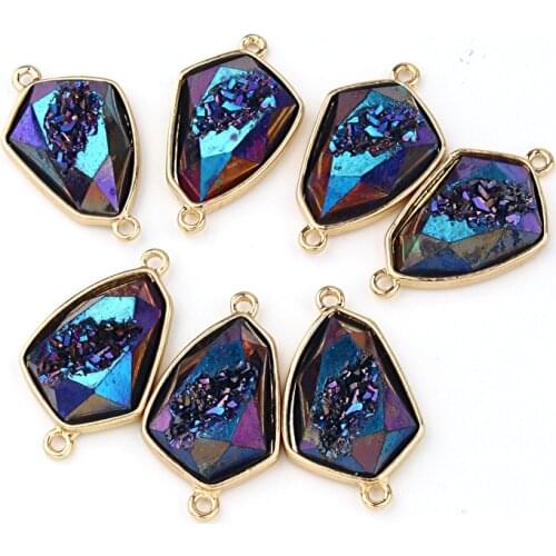 5pcs Imitation Ore Fashion Bracelet Connector Findings Hollow Resin Charms Accessory Diy Bracelets Earring Make Jewelry Parts
