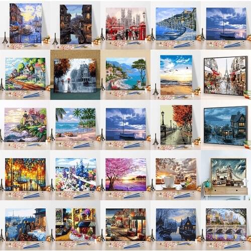 Scenery Heals Painting By Numbers Hand Painted Home Decor Kits Drawing Framless Oil Coloring Painting Pictures By Numbers