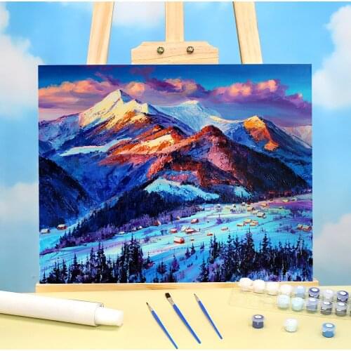 Landscape Winter Light Painting By Numbers Kit Oil Paints 40*50 Oil Painting Decorative Paintings For Handiwork