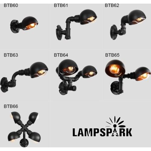 Steam punk Loft Industrial iron rust Water pipe retro wall lamp Vintage E27 sconce lights steampunk house lighting fixtures luz